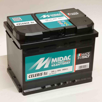 Аккумулятор 6СТ-60A MIDAC CELERIS, 12V, 60Ah (-/+) евро, Мидак Селерис, 12В, 60Ач, EN540А