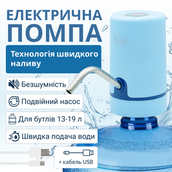 Электрическая помпа для воды с двойным мотором ViO E20 голубая