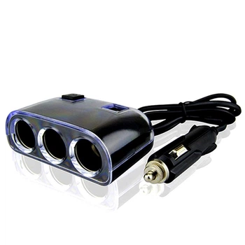 Розгалужувач прикурювача для авто на 3 гнізда Olesson 1505 |2xUSB, 12V-24V| Black