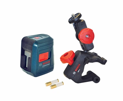 Профессиональный лазерный нивелир Bosch Professional GLL 2 с держателем MM 2 : два красных луча, 10 м (0601063A01)