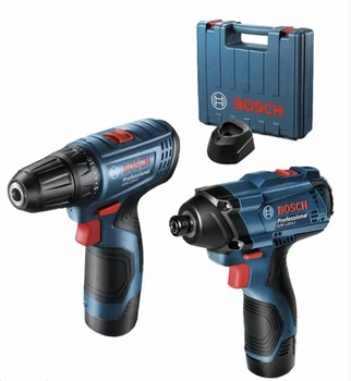 Профессиональный набор аккумуляторного инструмента Bosch GSR 120-LI + GDR 120-LI: с АКБ 2шт-12V 2 Ah
