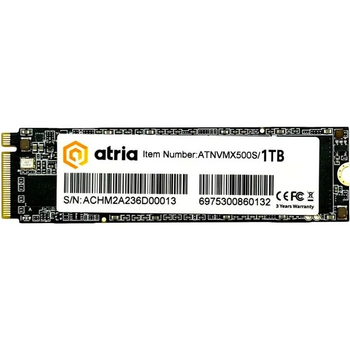 Твердотільний накопичувач SSD 1Tb, Atria X500S, PCI-E 3.0 x4, M.2 2280, 3D TLC, 3100/1950 МБ/с (ATNVMX500S/1024)
