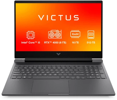 Ноутбук HP Victus Gaming Laptop 15-fa2701ua (BF1H0EA) Mica Silver / 15.6" IPS 144 Гц / Intel Core i5-13420H / RAM 16 ГБ / SSD 512 ГБ / RTX 4050, 6 ГБ