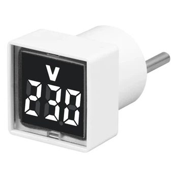 Вольтметр розетковий мережевий Strum 220V/230V GXQA0160-001 (Квадратний, Білий з чорним дисплеєм)