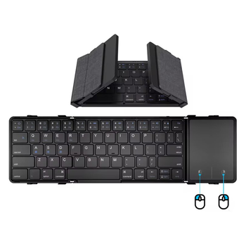 Складана бездротова Bluetooth клавіатура Avatto B1053 з тачпад (Чорна, en+ua)