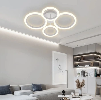 Світлодіодна люстра Senta на 4 кільця Line.FA 2374/2+2 RGB WH