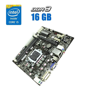 Комплект: Материнская плата ECS Elitegroup H61H2-M12 / LGA1155 / Intel Core i5-2400 (4 ядра по 3.1 - 3.4 GHz) / 16 GB DDR3 / Intel HD Graphics 2000 б/у