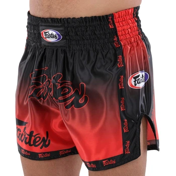 Шорты для тайского бокса и кикбоксинга FAIRTEX BO-9474 размер XL черный-красный