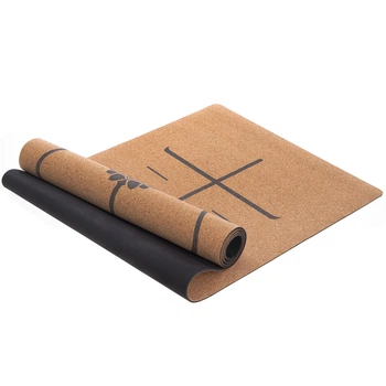 Килимок для йоги корковий каучуковий Yoga mat Record Коричневий FI-7156-10