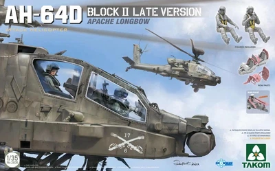 Збірна модель 1/35 Вертоліт AH-64D Apache Longbow Block II пізня версія Takom 2608
