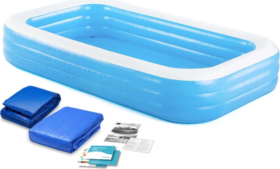Басейн надувний Bestway 54009 305 x 183 x 56 см з підстилкою і тентом (5903890606589)
