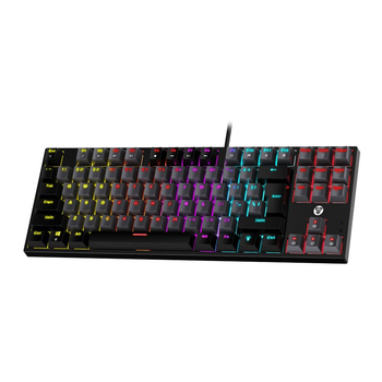 Игровая Клавиатура Fantech ATOM MK876V2 Blue Switch технология Anti-Ghosting для 25 клавиш,RGB подсветка Gray/Black