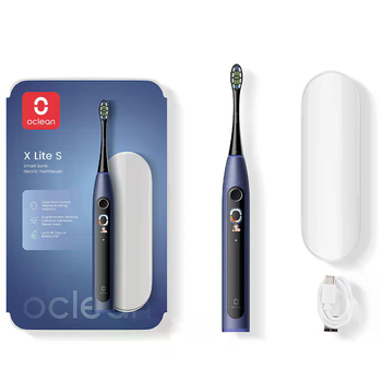 Розумна Електрична зубна щітка Oclean X Lite Set (транспортувальний кейс) Electric Toothbrush Blue (з екраном для аналізу чищення)