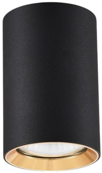 Lampa tuba Light Prestige Manacor 9 cm 1 x GU10 czarno - złota (LP-232/1D - 90 BK/GD)