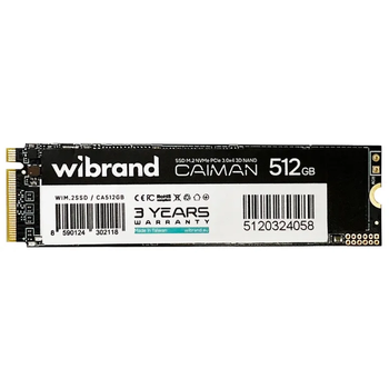 SSD Wibrand Caiman 512GB NVMe 2280 PCIe 3.0 3D WIM.2SSD/CA512GB