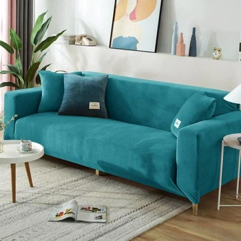 Захисний чохол на тримісний диван Diana Textile Plush Velvet, 190-230 см, Бірюзовий