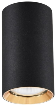 Lampa tuba Light Prestige Manacor 13 cm 1 x GU10 zarno - złota (LP-232/1D - 130 BK/GD)