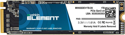 SSD диск Mushkin Element 1TB M.2 2280 NVMe PCIe 3.0 x4 3D NAND TLC (MKNSSDEV1TB-D8)