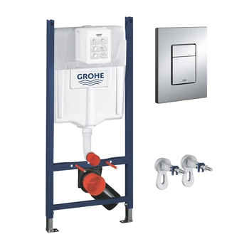Инсталляция для унитаза GROHE Solido 3884966Q с кнопкой хром глянец CV033427