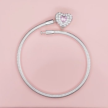 Браслет (основа) для шармов Pandora, Сердце, 20см