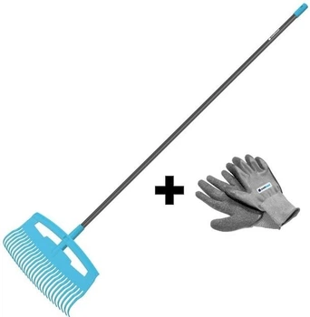Грабли для листьев IDEAL, комплект с перчатками BASIC, ширина 52.5см, 178см, 0.74кг. Cellfast (sad0001594)