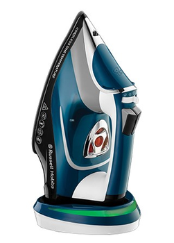 Праска Russell Hobbs безпровідна Cordless One Temperature, 2600Вт, 350мл, паровий удар -45гр, постійна пара - 210гр, база для заряджання, автовимкнення, керам. підошва, біло-синій