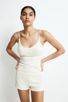 Шорти піжамні H&M 271230916_shorts XL Білий/Зелений