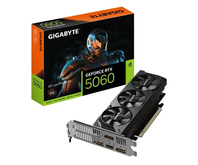 Видеокарта Gigabyte GeForce RTX 5060 OC Low Profile 8GB GDDR7 DLSS4 (GV-N5060OC-8GL) EU