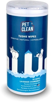 Серветки вологі Pet Clean PET TUSHIE WIPES гіпоалергенні для домашніх тварин з ароматом Алое Вера 50 шт (8939111099370)