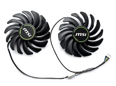 Вентилятор PowerLogic для видеокарты MSI RTX 2060 2070 2080 Super Ventus (orgnl) 87 мм PLD09210B12HH (PLD09210S12HH T129215SU) комплект 2 шт (№332.6)