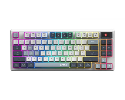 Клавіатура механічна msi forge gk600 tkl w sky ua 104key, механічний Linear, usb-a, Wireless, Bluetooth, en/rus/ru, rgb, білий s11-43uap01-hh9
