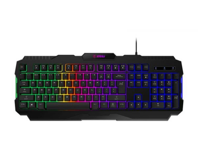 Клавіатура мембранна msi forge gk100 104key, usb-a, en/rus/ru, ColorLED, чорний s11-04ua221-hh9