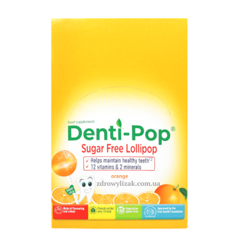 Здоровий льодяник Denti-Pop зі смаком апельсину 40 шт/уп
