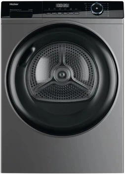 Сушильна машина Haier тепловий насос, 9кг, A+++, 59,5см, дисплей, пара, cріблястий