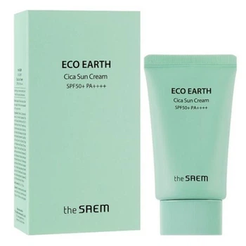 Сонцезахисний крем із центелою та м'ятою The Saem Eco Earth Cica Sun Cream 50 мл