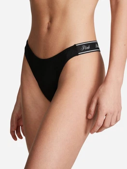 Трусики стринги женские хлопковые Victoria's Secret 941229332 XL Черные (1159834616)