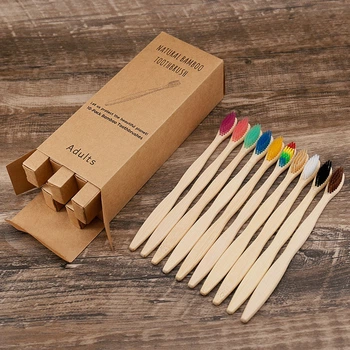 Бамбукові зубні щітки Natural Bamboo Toothbrush 10 штук в наборі