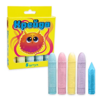 Крейда Strateg Фігурна різнокольорова 5 шт (50117) 4694680