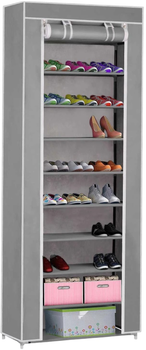 Szafa tekstylna na buty Massido 28 x 58 x 175 cm szara (5908220477181)