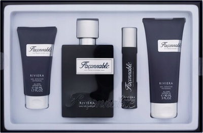 Zestaw męski Faconnable Riviera Woda perfumowana 90 ml + Woda perfumowana 20 ml + Żel pod prysznic 90 ml + Żel pod prysznic 50 ml (3760048798365)