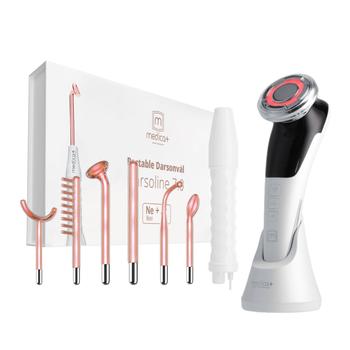 Набір портативної дарсонвалі Medica+ Darsoline 7.0 + Мікрострумовий RF Lifting Масажер для обличчя Skin Lifting 7.0 White