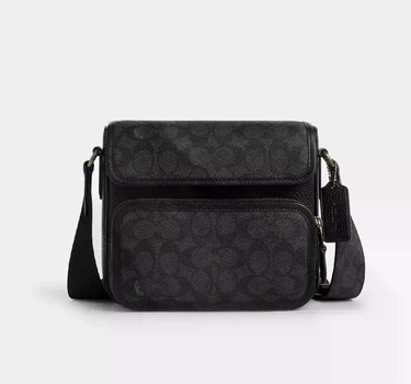Сумка Coach Sullivan Flap Crossbody Bag In Signature Canvas черная