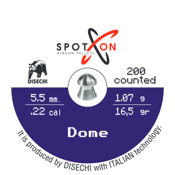 Пули Spoton Dome 1.07 гр, 200 шт, 5.5 мм