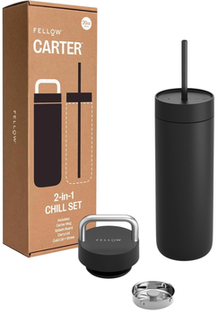 Термокружка Fellow Carter Chill Set з 2 кришками чорна 591 мл (2507010318)