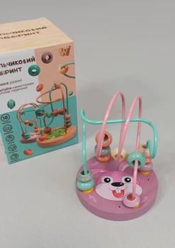 Дитячий пальчиковий лабіринт дерев'яний сортер розвиваюча гра WToys Зайчик