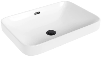 Раковина Helmken 44152000 52 см белая + донный клапан Click-Clack черный матовый