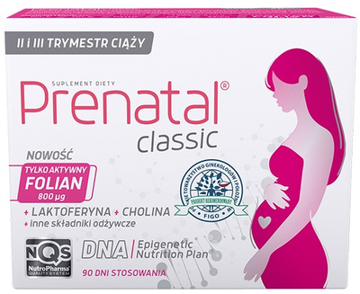 Suplement diety NutroPharma Prenatal Classic dla kobiet w ciąży (od 13. tygodnia) i karmiących piersią 90 kapsułek (5907513003502)