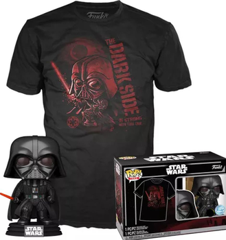 Набір фігурок Funko Pop! & Tee Disney Star Wars Фігурка Дарта Вейдера Bobble-Head + футболка розмір S 76896 (889698768962)