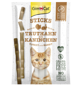 Ласощі для котів GimCat Sticks 4 шт. (індичка та кролик)