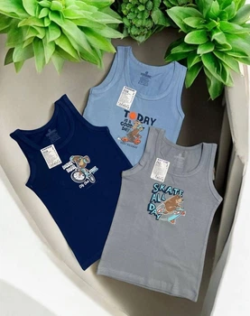 Набор 3 шт детские майки для мальчика Baykar р 5 146-152 см 9-10 лет арт 2526 Teddy Bear